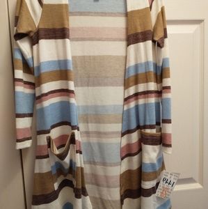 Lularoe Caroline cardigan. XS Stripes striped. New